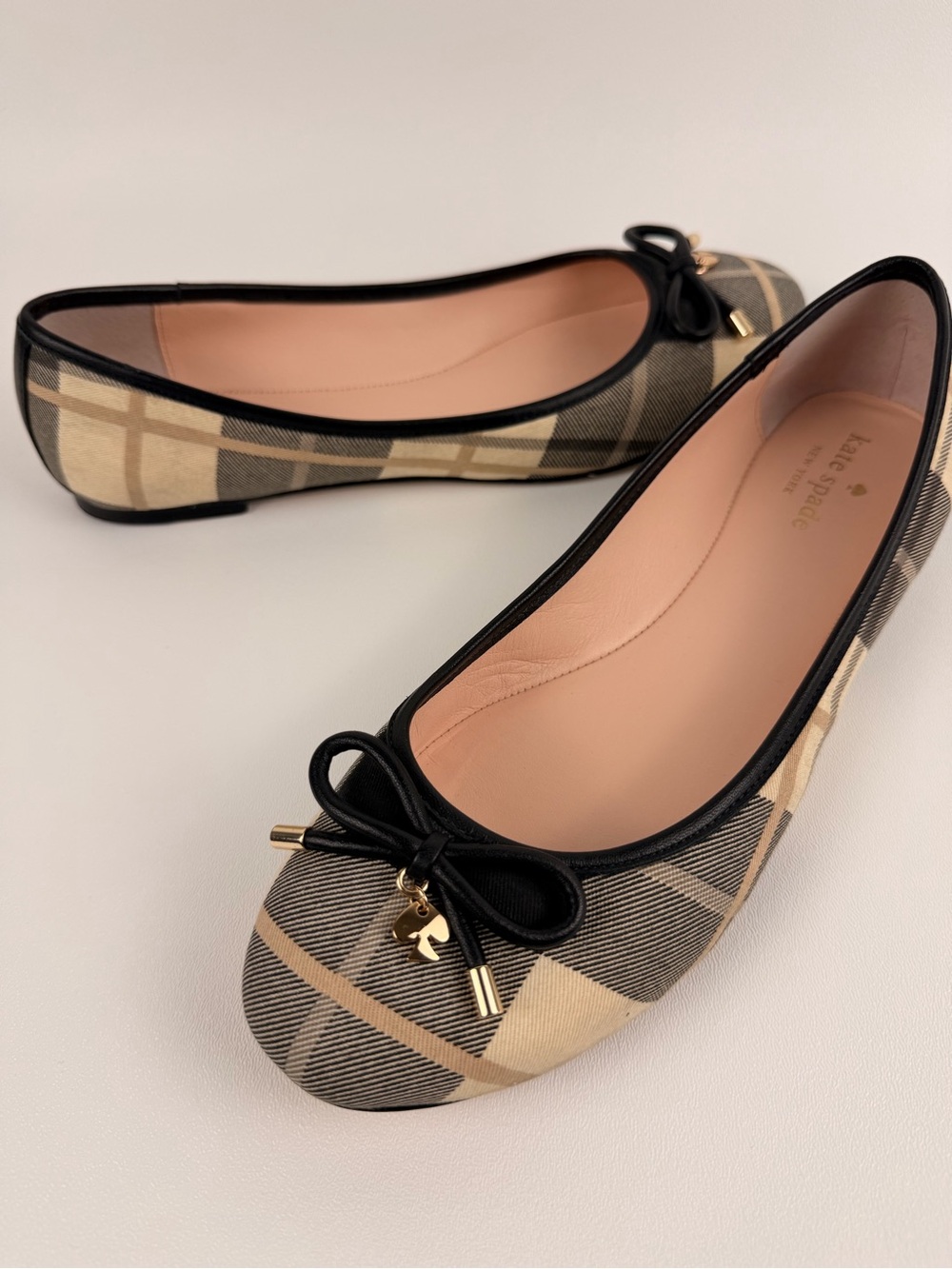 Kate Spade Willa Canvas Plaid Ballet Flats
